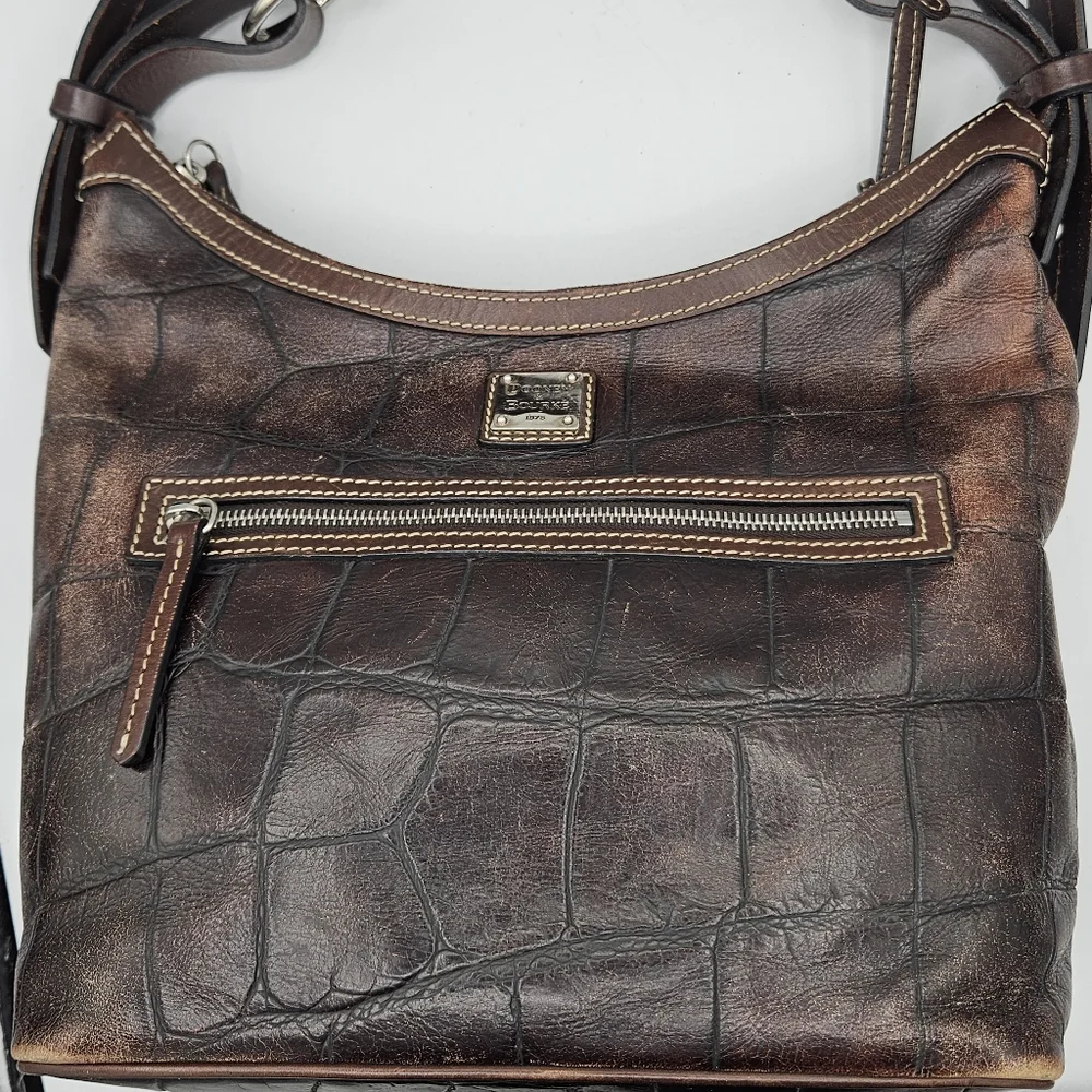 Dooney & Bourke Brown Denison hobo Embossed Leather Purse With Bag